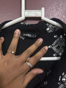 Patterned Black Dress