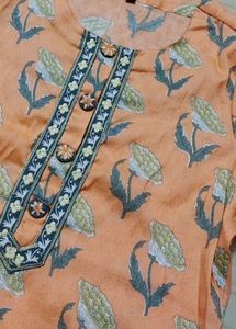 Palazzo Set (Pink Kurta With Black Palazzo)