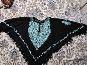 Embroidered Black Kaftan Top