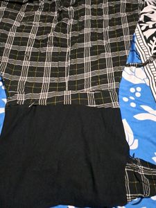 Black Check Knee Length Dress