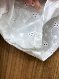 MANGO white Lace Crop Shirt for Women