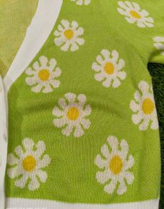 New Daisy Print Knit Cardigan