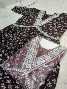 Brown &amp; Maroon 2 Floral Print Dress XL