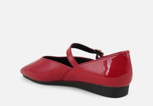 Red Patent Mary Jane Flats
