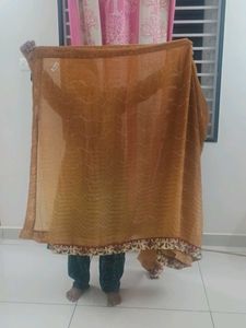 Brown Patterned Scarf