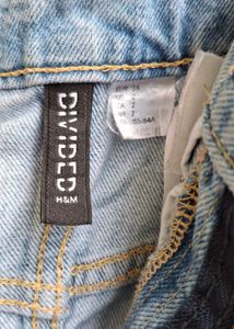 H&amp;M DIVIDED Distressed Denim Mini Skirt