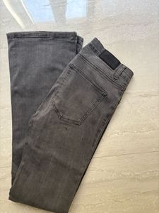 Gray Flared Denim Jeans