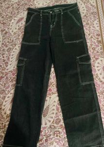 Black Cargo Jeans