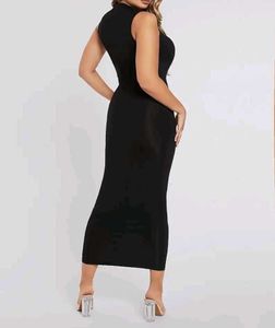 Sleek Black Midi Dress
