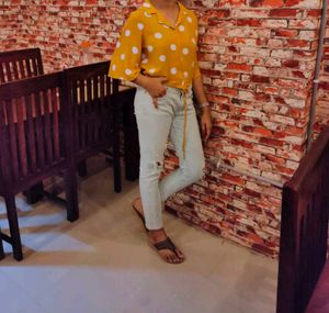 Stylish Yellow Crop Top