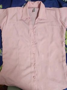 Light Pink Button-Down Top