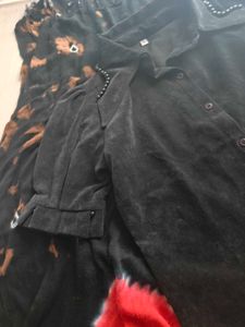 Black Studded Velvet Top