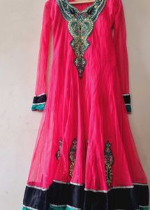 Pink Embroidered Anarkali Dress