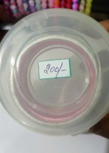 Mirror worked Pink &amp; White silk thread Bangle Set