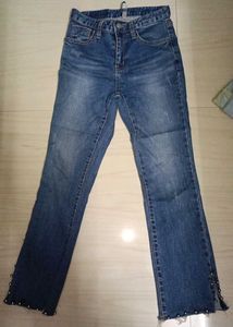 Jeans with Studded Hem