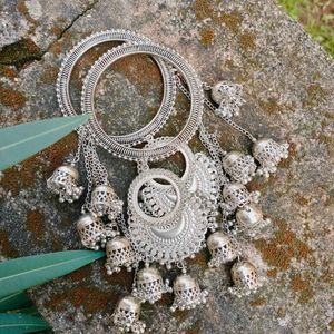 Silver Jhumka Bangles