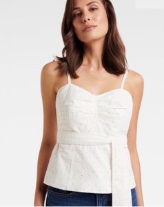 Forever New Mimi EmbroideredLinen Bustier