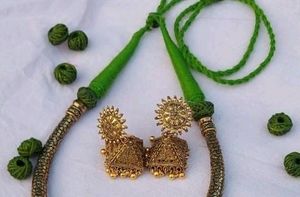 ✨Golden And Green Jwellery Set ✨