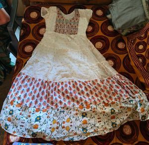 White Beautiful Partywear Ethnic Gown