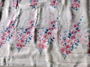 Multi Design White Saree