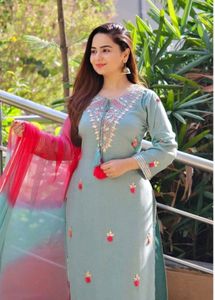Festive Ready: The Grey Embroidered Palazzo Suit S
