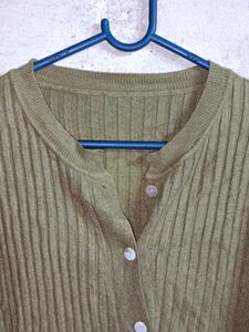 Ladies Winter Fashion Cardigan Sweater Olive