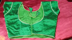 Green  and gry Embroidered Blouse