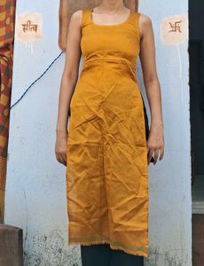 Yellow Sleeveless Kurti