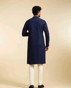 Navy Embellished Kurta Set