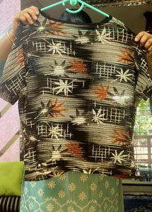 Wrap Style Patterned Woven Mesh Top