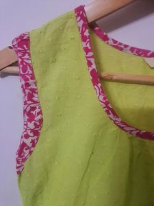 Flourescent Green Sleeves Kurta