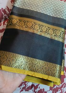 Beautiful Black And Yellow Saree