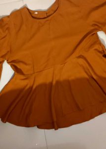 Brown Peplum Partywear Top