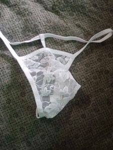 Men&#39;s White Lace G-string Thong