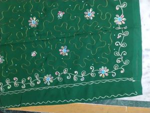 Women&#39;s Green Georgette Saree