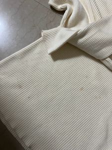 White Full Sleeves Top For Winter