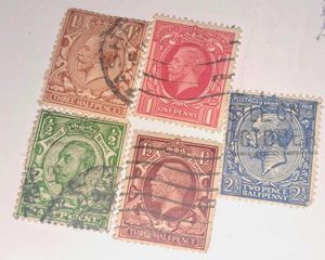 100 year old british queen king head stamps