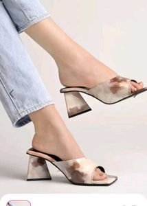 Shoetopia Brown &amp; Cream Marble Heels