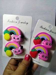 10 Pcs Rainbow Cloud Hair Clip Set Baby Alligator