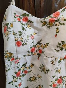 white floral bow back dress