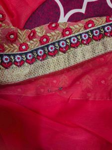 Beautiful Orange Saree With Blouse
