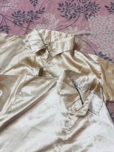 Combo Of 2 Gold Nude Satin Shirts