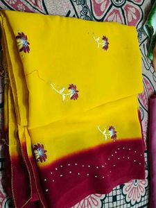 Yellow n Meroon Colour Combination