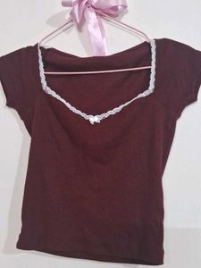 Maroon Crop Top