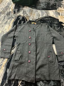 Stylish Gray Button-Down Coat