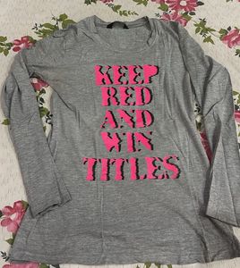 Grey Long Sleeve Graphic Tee