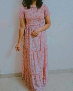 pink floral maxi dress