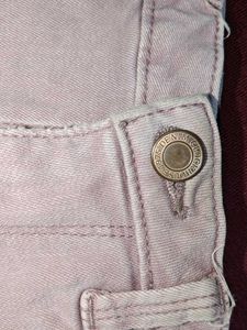 pink color Denim Shorts