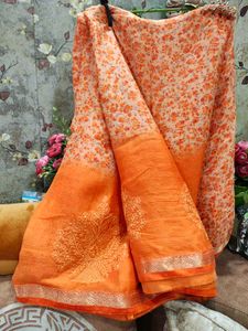 Beautiful Printed And Embroidery Saree