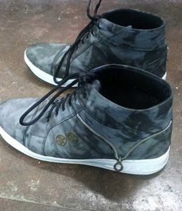 Gray High-Top Sneakers